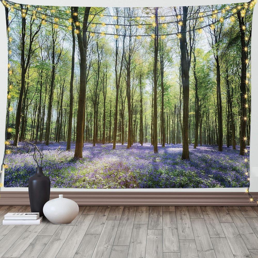 imageAmbesonne Rustic Tapestry Close Line of Poppy Petals Field Meadow Summer Holiday Sun Plant Floral Theme Wide Wall Hanging for Bedroom Living Room Dorm 60quot X 40quot Orange BrownGreen Lavender