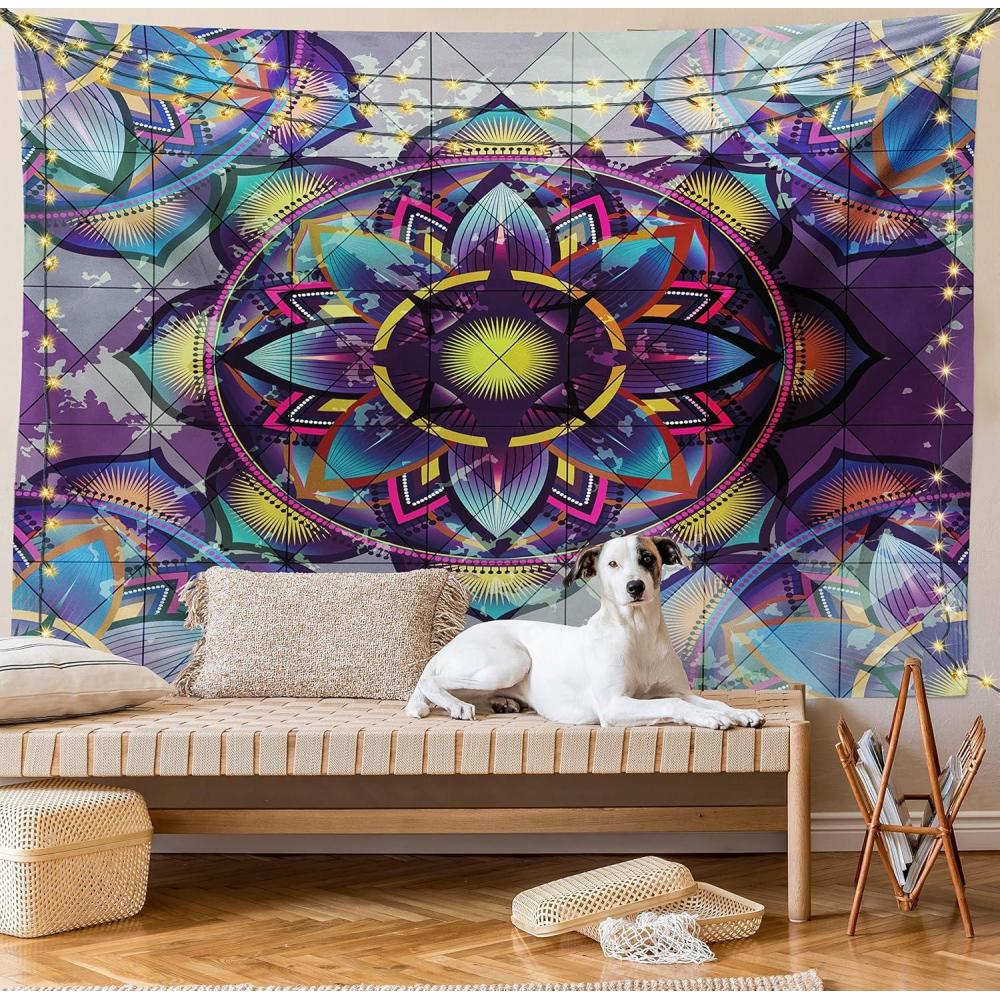 imageAmbesonne Rustic Tapestry Close Line of Poppy Petals Field Meadow Summer Holiday Sun Plant Floral Theme Wide Wall Hanging for Bedroom Living Room Dorm 60quot X 40quot Orange BrownYellow Purple