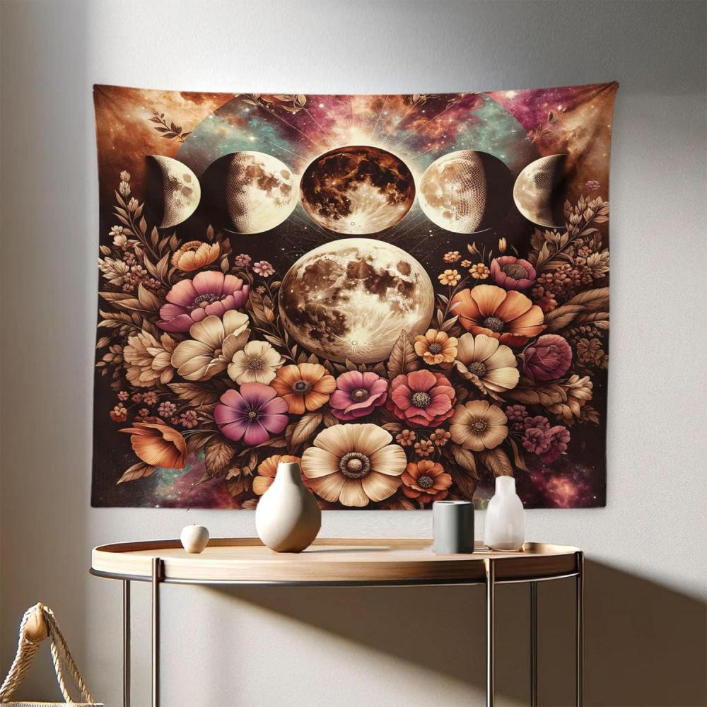 imageAmbesonne Rustic Tapestry Close Line of Poppy Petals Field Meadow Summer Holiday Sun Plant Floral Theme Wide Wall Hanging for Bedroom Living Room Dorm 60quot X 40quot Orange BrownPale Mustard Dried Rose