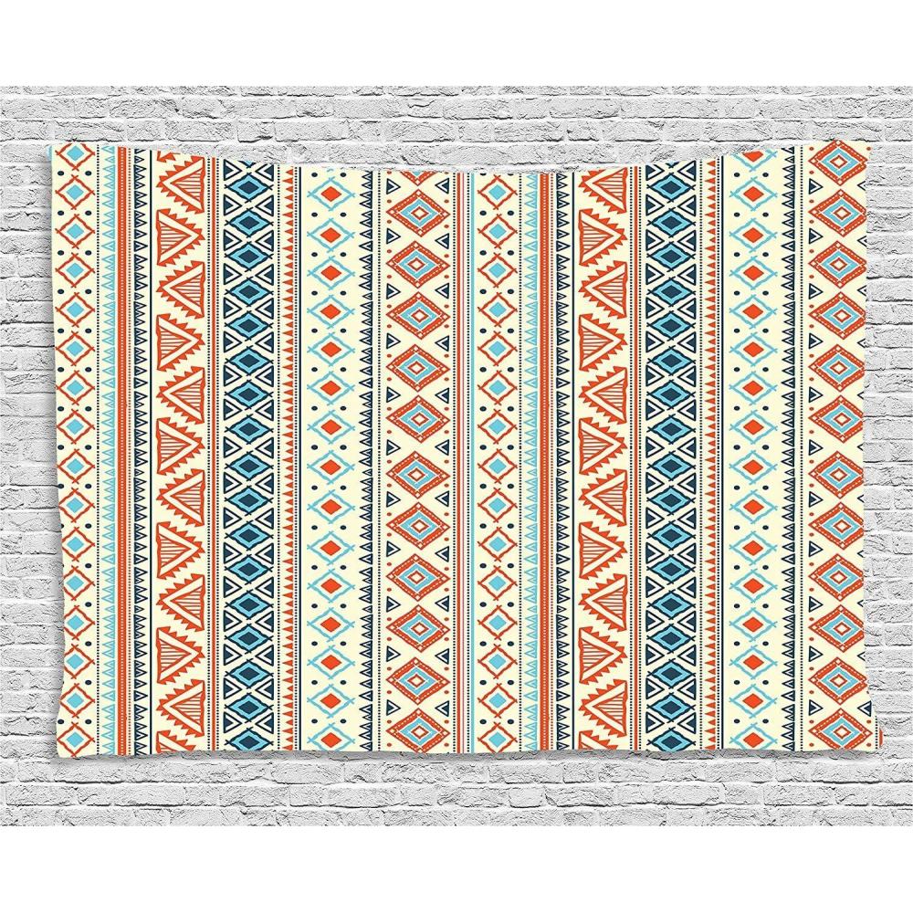imageAmbesonne Rustic Tapestry Close Line of Poppy Petals Field Meadow Summer Holiday Sun Plant Floral Theme Wide Wall Hanging for Bedroom Living Room Dorm 60quot X 40quot Orange BrownOrange Blue