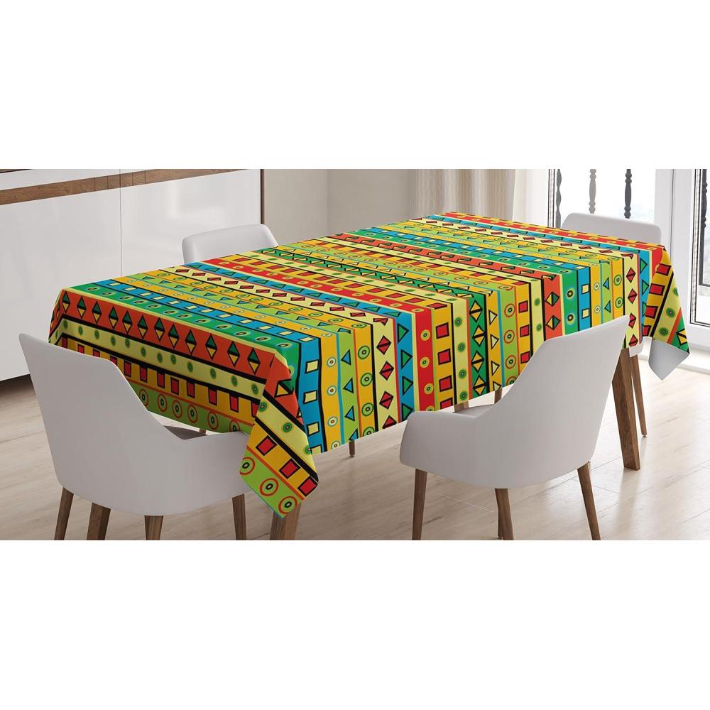 imageAmbesonne Tan and Brown Tablecloth Old Fashioned Check Plaid Pattern Scottish Tartan Inspired Geometric Design Rectangular Table Cover for Dining Room Kitchen Decor 52quot X 70quot Brown TanYellow Red
