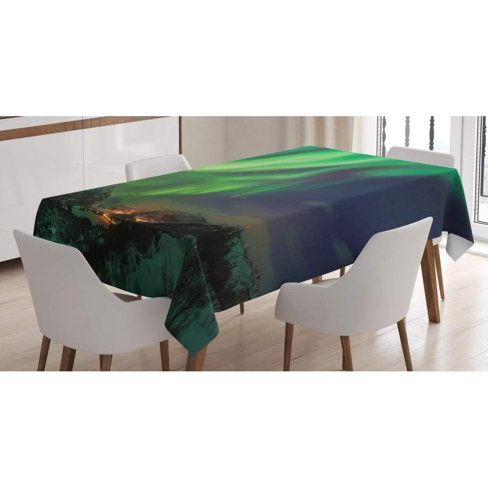 imageAmbesonne Tan and Brown Tablecloth Old Fashioned Check Plaid Pattern Scottish Tartan Inspired Geometric Design Rectangular Table Cover for Dining Room Kitchen Decor 52quot X 70quot Brown TanLime Green