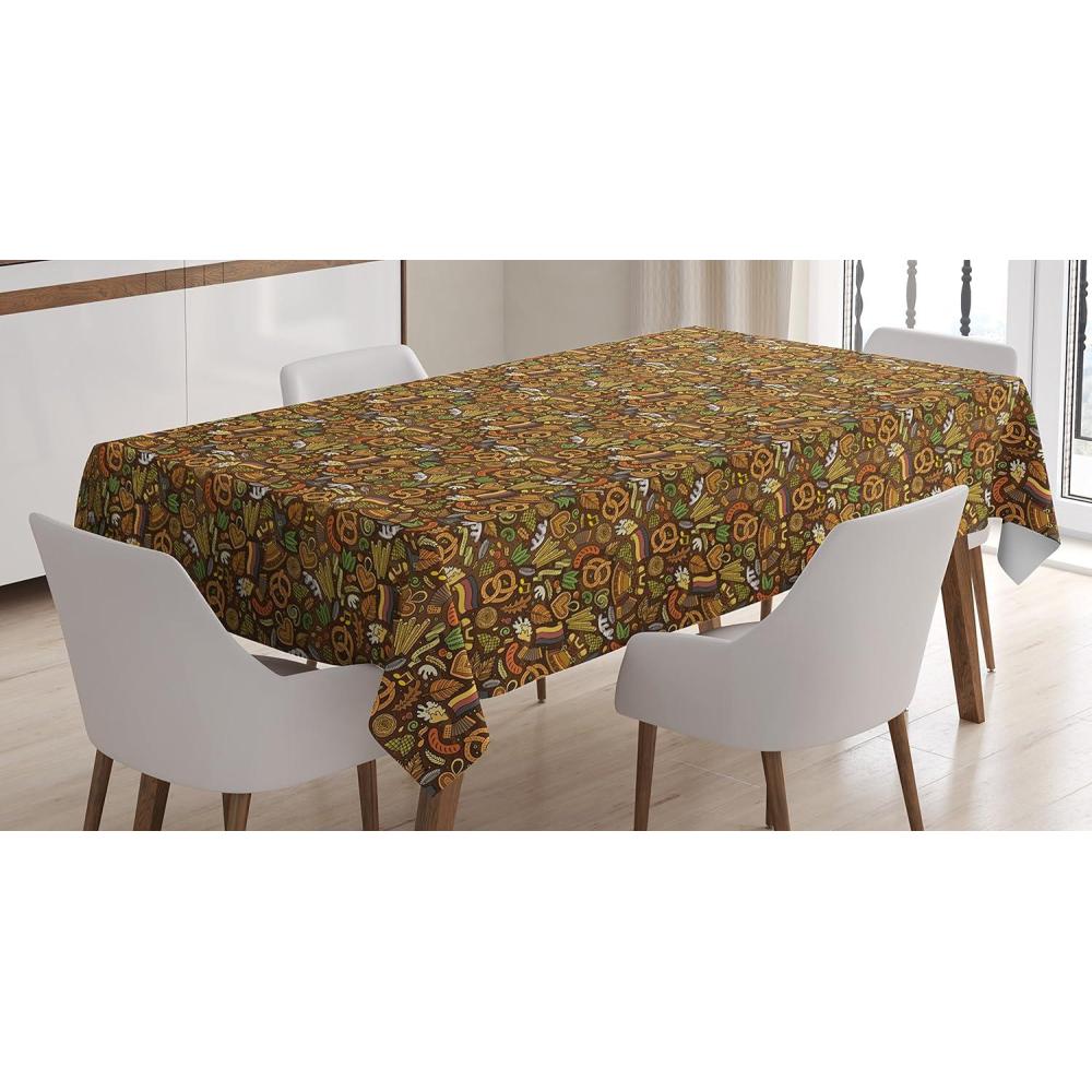 imageAmbesonne Tan and Brown Tablecloth Old Fashioned Check Plaid Pattern Scottish Tartan Inspired Geometric Design Rectangular Table Cover for Dining Room Kitchen Decor 52quot X 70quot Brown TanMulti Color