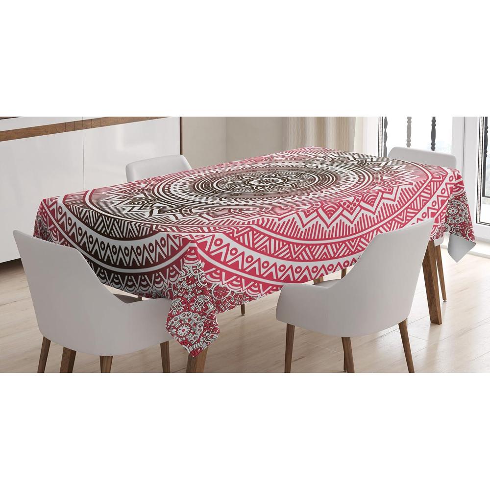 imageAmbesonne Tan and Brown Tablecloth Old Fashioned Check Plaid Pattern Scottish Tartan Inspired Geometric Design Rectangular Table Cover for Dining Room Kitchen Decor 52quot X 70quot Brown TanPink White
