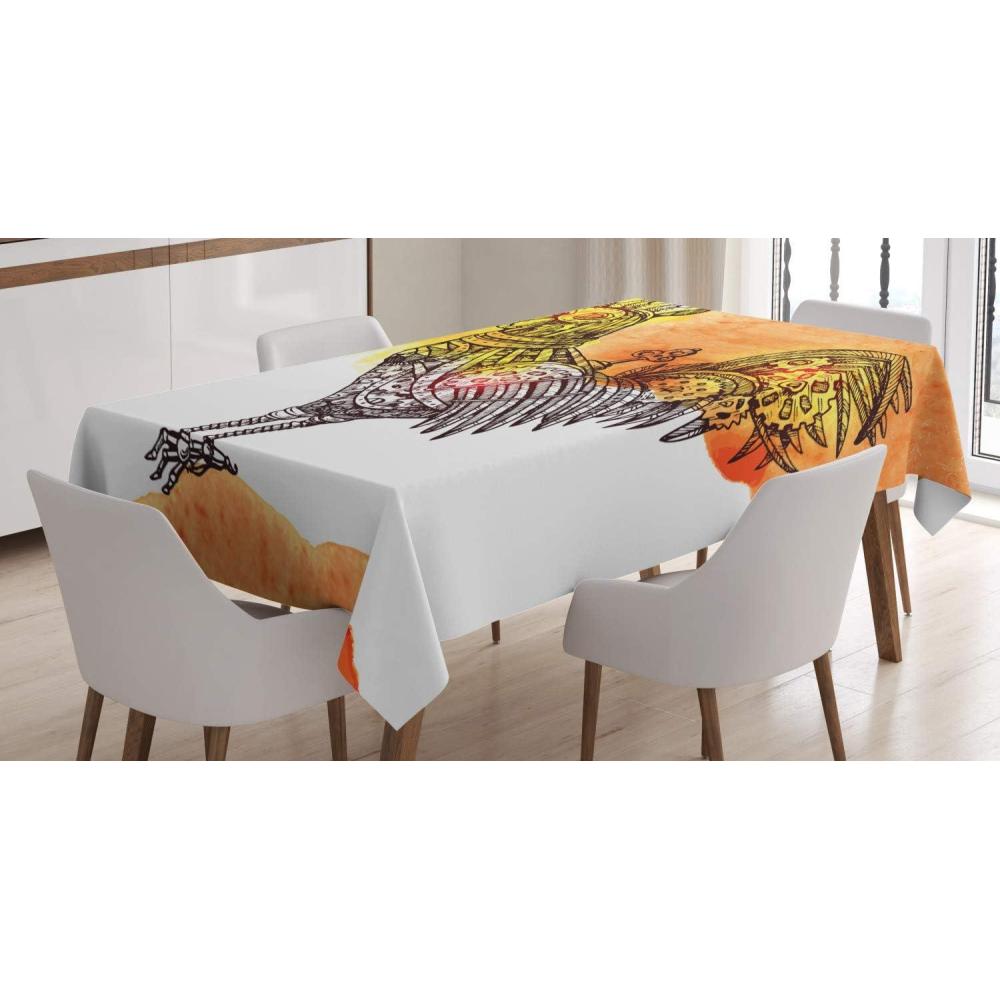 imageAmbesonne Tan and Brown Tablecloth Old Fashioned Check Plaid Pattern Scottish Tartan Inspired Geometric Design Rectangular Table Cover for Dining Room Kitchen Decor 52quot X 70quot Brown TanOrange Yellow