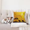 Ambesonne Animal Throw Pillow Cushion Cover, Fox Sleeping Funny Creature in Watercolor Art Design, Decorative Square Accent Pillow Case, 20″ X 20″, Apricot and White(Yellow Brown)