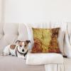 Ambesonne Animal Throw Pillow Cushion Cover, Fox Sleeping Funny Creature in Watercolor Art Design, Decorative Square Accent Pillow Case, 20″ X 20″, Apricot and White(Beige Pink)