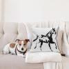 Ambesonne Animal Throw Pillow Cushion Cover, Fox Sleeping Funny Creature in Watercolor Art Design, Decorative Square Accent Pillow Case, 20″ X 20″, Apricot and White(Black and White)