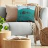 Ambesonne Animal Throw Pillow Cushion Cover, Fox Sleeping Funny Creature in Watercolor Art Design, Decorative Square Accent Pillow Case, 20″ X 20″, Apricot and White(Blue Teal)