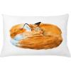 Ambesonne Animal Throw Pillow Cushion Cover, Fox Sleeping Funny Creature in Watercolor Art Design, Decorative Square Accent Pillow Case, 20″ X 20″, Apricot and White(Apricot and White)