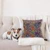 Ambesonne Animal Throw Pillow Cushion Cover, Fox Sleeping Funny Creature in Watercolor Art Design, Decorative Square Accent Pillow Case, 20″ X 20″, Apricot and White(Red Blue)