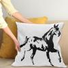 Ambesonne Animal Throw Pillow Cushion Cover, Fox Sleeping Funny Creature in Watercolor Art Design, Decorative Square Accent Pillow Case, 20″ X 20″, Apricot and White(Black and White)