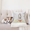Ambesonne Animal Throw Pillow Cushion Cover, Fox Sleeping Funny Creature in Watercolor Art Design, Decorative Square Accent Pillow Case, 20″ X 20″, Apricot and White(Yellow White)