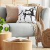 Ambesonne Animal Throw Pillow Cushion Cover, Fox Sleeping Funny Creature in Watercolor Art Design, Decorative Square Accent Pillow Case, 20″ X 20″, Apricot and White(Black and White)