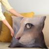 Ambesonne Animal Throw Pillow Cushion Cover, Fox Sleeping Funny Creature in Watercolor Art Design, Decorative Square Accent Pillow Case, 20″ X 20″, Apricot and White(Taupe)