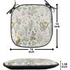 Ambesonne Black and White Chair Seating Cushion Set of 4, Vintage Floral Pattern Victorian Classic Royal Inspired New Modern Art, Anti-Slip Seat Padding for Kitchen & Patio, 16″x16″, White and Black(Reseda Green Off White)