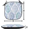 Ambesonne Black and White Chair Seating Cushion Set of 4, Vintage Floral Pattern Victorian Classic Royal Inspired New Modern Art, Anti-Slip Seat Padding for Kitchen & Patio, 16″x16″, White and Black(Sea Green Violet Blue)