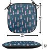 Ambesonne Black and White Chair Seating Cushion Set of 4, Vintage Floral Pattern Victorian Classic Royal Inspired New Modern Art, Anti-Slip Seat Padding for Kitchen & Patio, 16″x16″, White and Black(Navy Blue Red White)
