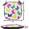 Ambesonne Black and White Chair Seating Cushion Set of 4, Vintage Floral Pattern Victorian Classic Royal Inspired New Modern Art, Anti-Slip Seat Padding for Kitchen & Patio, 16″x16″, White and Black(Dark Blue Yellow)