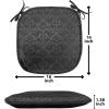 Ambesonne Black and White Chair Seating Cushion Set of 4, Vintage Floral Pattern Victorian Classic Royal Inspired New Modern Art, Anti-Slip Seat Padding for Kitchen & Patio, 16″x16″, White and Black(Black Grey)