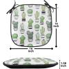 Ambesonne Black and White Chair Seating Cushion Set of 4, Vintage Floral Pattern Victorian Classic Royal Inspired New Modern Art, Anti-Slip Seat Padding for Kitchen & Patio, 16″x16″, White and Black(Green Black White)