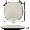 Ambesonne Black and White Chair Seating Cushion Set of 4, Vintage Floral Pattern Victorian Classic Royal Inspired New Modern Art, Anti-Slip Seat Padding for Kitchen & Patio, 16″x16″, White and Black(White Beige)