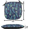 Ambesonne Black and White Chair Seating Cushion Set of 4, Vintage Floral Pattern Victorian Classic Royal Inspired New Modern Art, Anti-Slip Seat Padding for Kitchen & Patio, 16″x16″, White and Black(Navy Blue Orange)