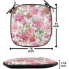 Ambesonne Black and White Chair Seating Cushion Set of 4, Vintage Floral Pattern Victorian Classic Royal Inspired New Modern Art, Anti-Slip Seat Padding for Kitchen & Patio, 16″x16″, White and Black(Pale Pink Hot Pink)