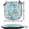 Ambesonne Black and White Chair Seating Cushion Set of 4, Vintage Floral Pattern Victorian Classic Royal Inspired New Modern Art, Anti-Slip Seat Padding for Kitchen & Patio, 16″x16″, White and Black(Blue Apple Green White)