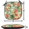 Ambesonne Black and White Chair Seating Cushion Set of 4, Vintage Floral Pattern Victorian Classic Royal Inspired New Modern Art, Anti-Slip Seat Padding for Kitchen & Patio, 16″x16″, White and Black(Red Pale Yellow Green)