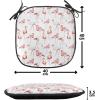 Ambesonne Black and White Chair Seating Cushion Set of 4, Vintage Floral Pattern Victorian Classic Royal Inspired New Modern Art, Anti-Slip Seat Padding for Kitchen & Patio, 16″x16″, White and Black(Orange Coral White)