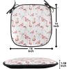 Ambesonne Black and White Chair Seating Cushion Set of 4, Vintage Floral Pattern Victorian Classic Royal Inspired New Modern Art, Anti-Slip Seat Padding for Kitchen & Patio, 16″x16″, White and Black(Orange Coral White)