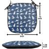 Ambesonne Black and White Chair Seating Cushion Set of 4, Vintage Floral Pattern Victorian Classic Royal Inspired New Modern Art, Anti-Slip Seat Padding for Kitchen & Patio, 16″x16″, White and Black(Violet Blue White)