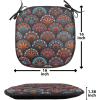 Ambesonne Black and White Chair Seating Cushion Set of 4, Vintage Floral Pattern Victorian Classic Royal Inspired New Modern Art, Anti-Slip Seat Padding for Kitchen & Patio, 16″x16″, White and Black(Aqua Orange Ruby)