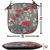 Ambesonne Black and White Chair Seating Cushion Set of 4, Vintage Floral Pattern Victorian Classic Royal Inspired New Modern Art, Anti-Slip Seat Padding for Kitchen & Patio, 16″x16″, White and Black(Grey Red Beige)