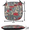 Ambesonne Black and White Chair Seating Cushion Set of 4, Vintage Floral Pattern Victorian Classic Royal Inspired New Modern Art, Anti-Slip Seat Padding for Kitchen & Patio, 16″x16″, White and Black(Grey Red Beige)