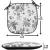 Ambesonne Black and White Chair Seating Cushion Set of 4, Vintage Floral Pattern Victorian Classic Royal Inspired New Modern Art, Anti-Slip Seat Padding for Kitchen & Patio, 16″x16″, White and Black(White and Black)