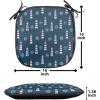 Ambesonne Black and White Chair Seating Cushion Set of 4, Vintage Floral Pattern Victorian Classic Royal Inspired New Modern Art, Anti-Slip Seat Padding for Kitchen & Patio, 16″x16″, White and Black(Navy Blue Red White)