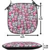 Ambesonne Black and White Chair Seating Cushion Set of 4, Vintage Floral Pattern Victorian Classic Royal Inspired New Modern Art, Anti-Slip Seat Padding for Kitchen & Patio, 16″x16″, White and Black(Pink Tan Lilac)