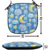 Ambesonne Black and White Chair Seating Cushion Set of 4, Vintage Floral Pattern Victorian Classic Royal Inspired New Modern Art, Anti-Slip Seat Padding for Kitchen & Patio, 16″x16″, White and Black(Yellow Blue)