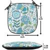Ambesonne Black and White Chair Seating Cushion Set of 4, Vintage Floral Pattern Victorian Classic Royal Inspired New Modern Art, Anti-Slip Seat Padding for Kitchen & Patio, 16″x16″, White and Black(Blue Apple Green White)
