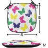 Ambesonne Black and White Chair Seating Cushion Set of 4, Vintage Floral Pattern Victorian Classic Royal Inspired New Modern Art, Anti-Slip Seat Padding for Kitchen & Patio, 16″x16″, White and Black(Dark Blue Yellow)
