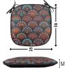 Ambesonne Black and White Chair Seating Cushion Set of 4, Vintage Floral Pattern Victorian Classic Royal Inspired New Modern Art, Anti-Slip Seat Padding for Kitchen & Patio, 16″x16″, White and Black(Aqua Orange Ruby)