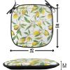 Ambesonne Black and White Chair Seating Cushion Set of 4, Vintage Floral Pattern Victorian Classic Royal Inspired New Modern Art, Anti-Slip Seat Padding for Kitchen & Patio, 16″x16″, White and Black(Fern Green Yellow White)