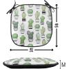 Ambesonne Black and White Chair Seating Cushion Set of 4, Vintage Floral Pattern Victorian Classic Royal Inspired New Modern Art, Anti-Slip Seat Padding for Kitchen & Patio, 16″x16″, White and Black(Green Black White)