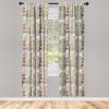 Ambesonne Bohemian Curtains, Retro Mid Century Inspired Abstract Patterns on Ivory Background, Window Treatments 2 Panel Set for Living Room Bedroom, Pair of – 28″ x 63″, Dark Orange and Reseda Green(Grey Coffee)