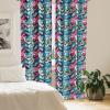 Ambesonne Bohemian Curtains, Retro Mid Century Inspired Abstract Patterns on Ivory Background, Window Treatments 2 Panel Set for Living Room Bedroom, Pair of – 28″ x 63″, Dark Orange and Reseda Green(Blue Pink)