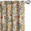 Ambesonne Bohemian Curtains, Retro Mid Century Inspired Abstract Patterns on Ivory Background, Window Treatments 2 Panel Set for Living Room Bedroom, Pair of – 28″ x 63″, Dark Orange and Reseda Green(Amber Paprika and Slate Blue)