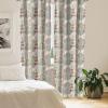 Ambesonne Bohemian Curtains, Retro Mid Century Inspired Abstract Patterns on Ivory Background, Window Treatments 2 Panel Set for Living Room Bedroom, Pair of – 28″ x 63″, Dark Orange and Reseda Green(Grey Coffee)