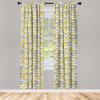 Ambesonne Bohemian Curtains, Retro Mid Century Inspired Abstract Patterns on Ivory Background, Window Treatments 2 Panel Set for Living Room Bedroom, Pair of – 28″ x 63″, Dark Orange and Reseda Green(Grey Yellow)